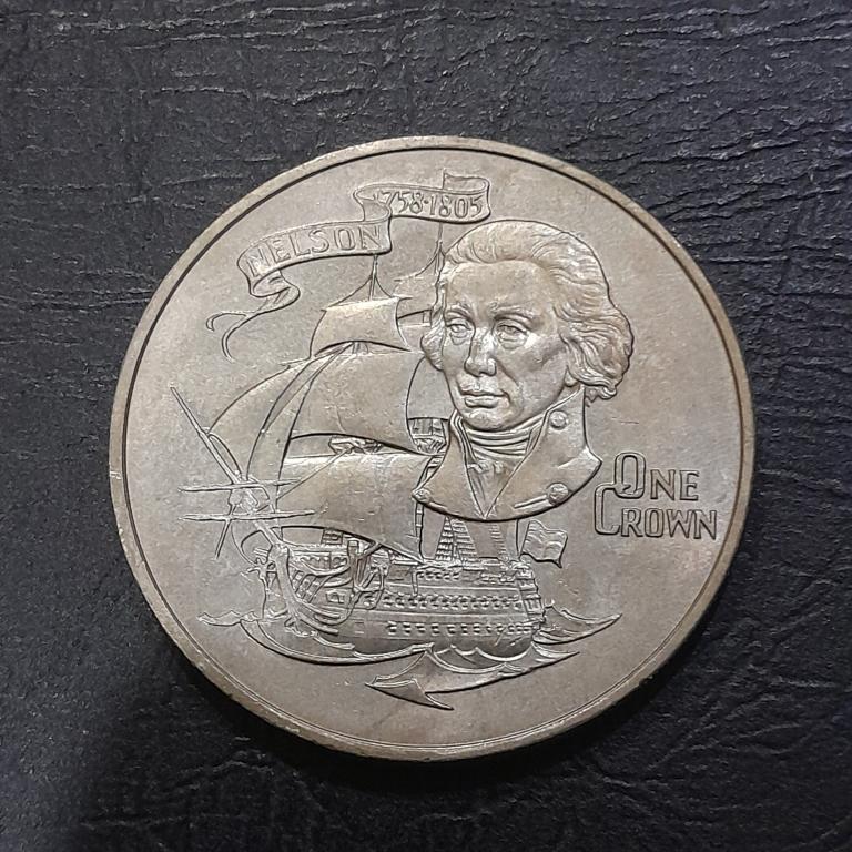 Крона 1980 год Гибралтар (175 лет со дня смерти Горацио Нельсона).
