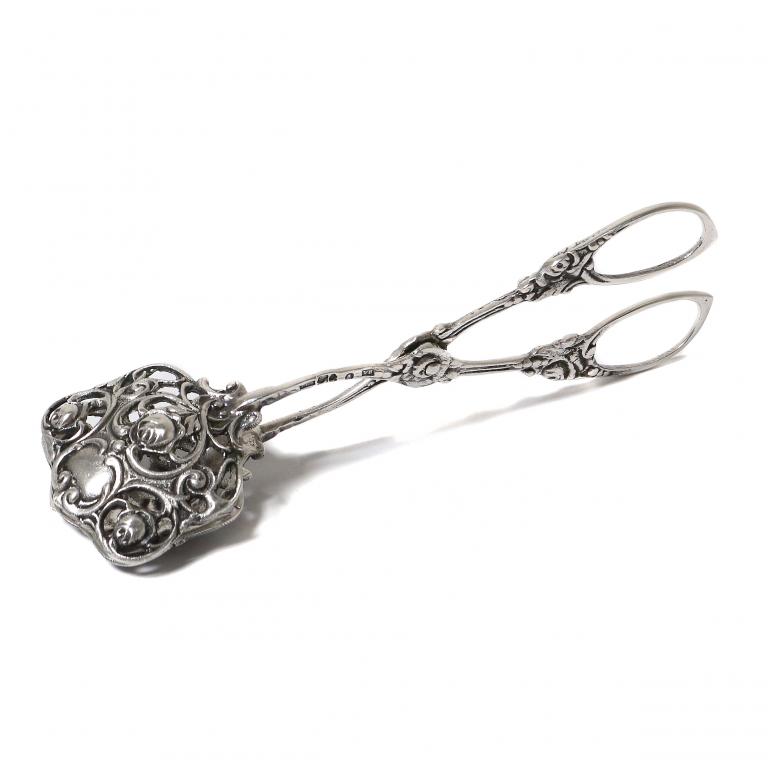 Серебряные кондитерские щипцы.  Швеция, 1947 год