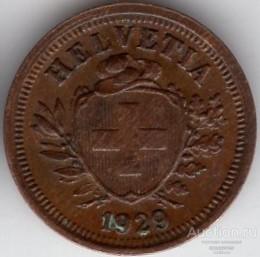 Швейцария 1 раппен 1929 года.