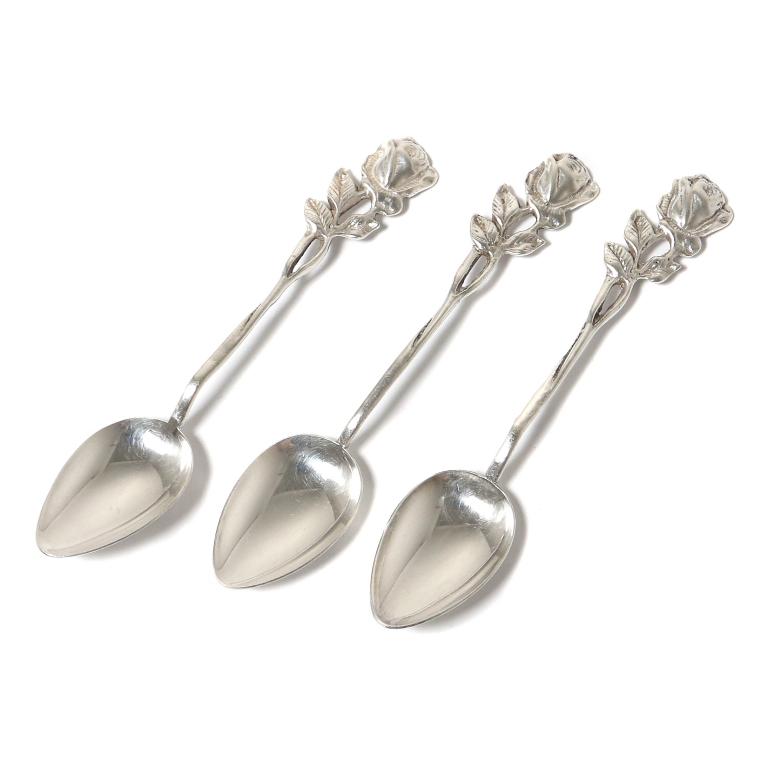 Серебряные чайные ложки, 3 шт​. Швеция, 1959 год