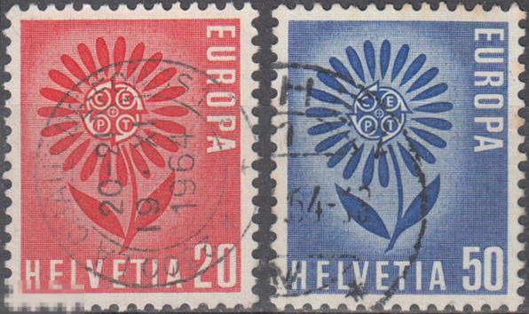1964 Швейцария Европа Символический цветок № 800 - 801 п/с гаш 0.80 евро