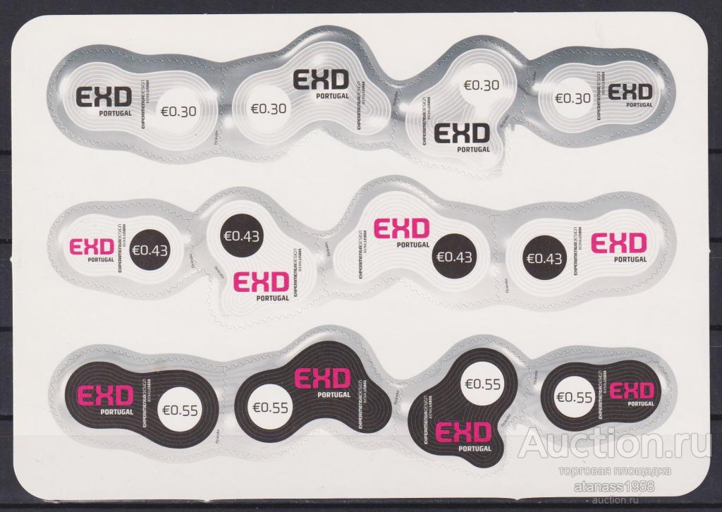 Португалия Чистые марки в малый лист Экспериментальный дизайн 2003