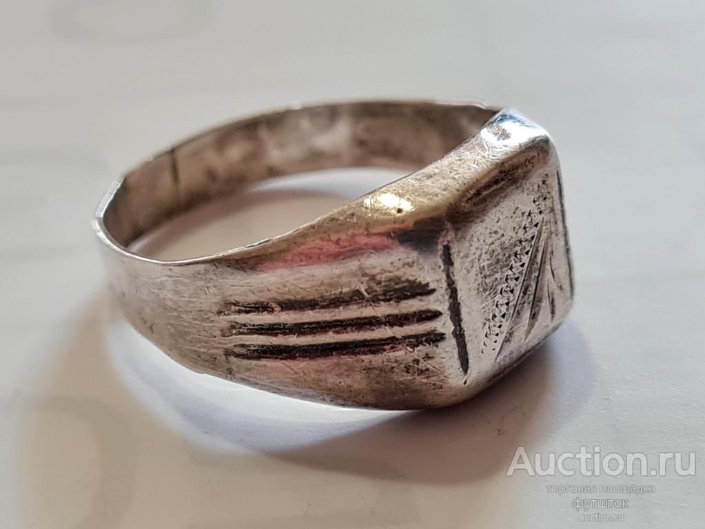 ПЕРСТЕНЬ КОЛЬЦО ПЕЧАТКА СЕРЕБРО 925 ПРОБА (58 91