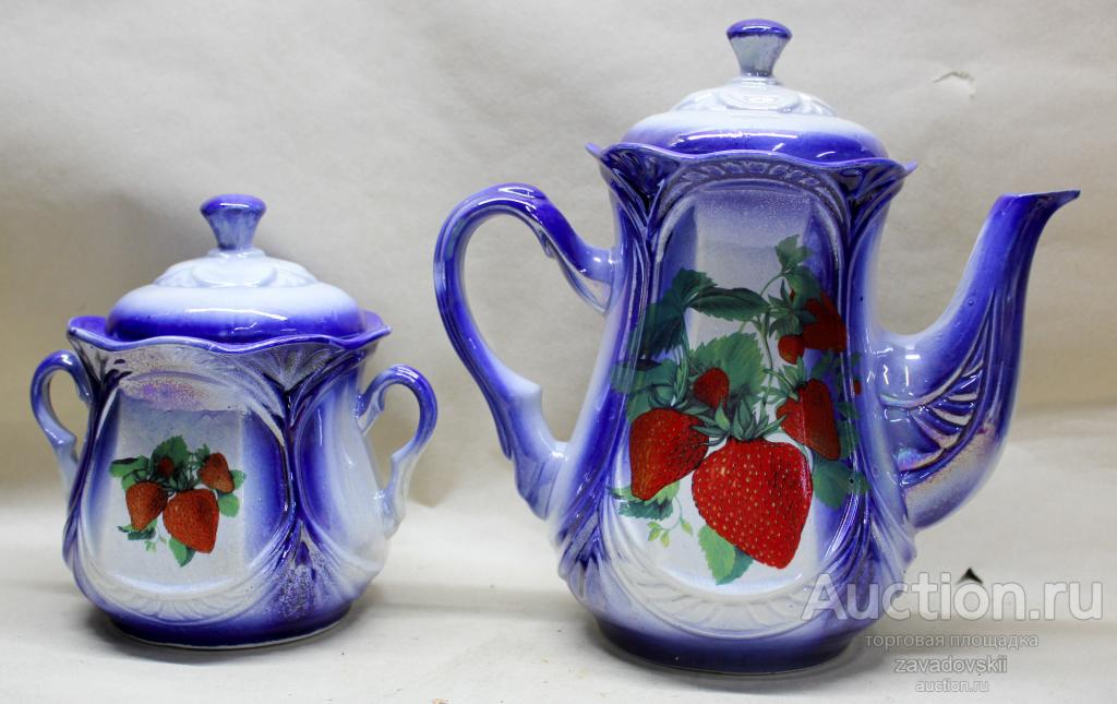 Кувшин керамика, фарфор клубника чайник, кофейник, кувшин