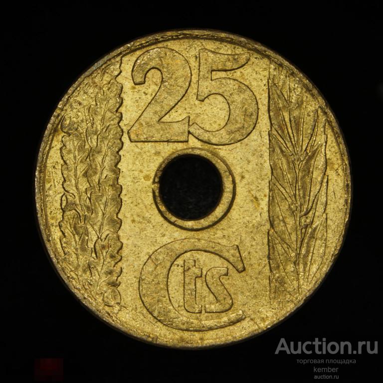 в коллекцию гражданская война Испания 25 сентимо 1938 Вторая республика #8424