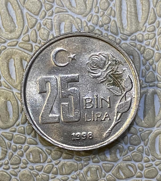 25000 лир 1998 г. Турция.