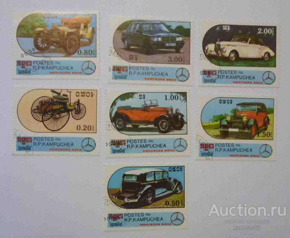 24.31 КАМПУЧИЯ , КАМБОДЖА   Автомобили Mercedes-Benz  7 ШТ   1986