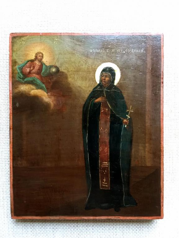Икона старинная Святая Евдокия Илиопольская! Монастырь! 19 век!
