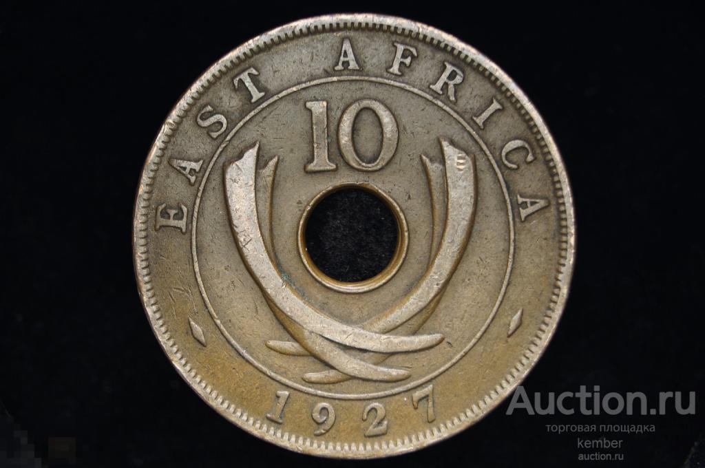 в коллекцию Британская Восточная Африка 10 центов 1927 Георг 5 бронза #6491