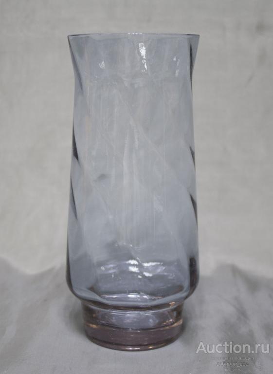 Ваза для цветов, витая, марганцевое стекло, высота 19 см (1145)