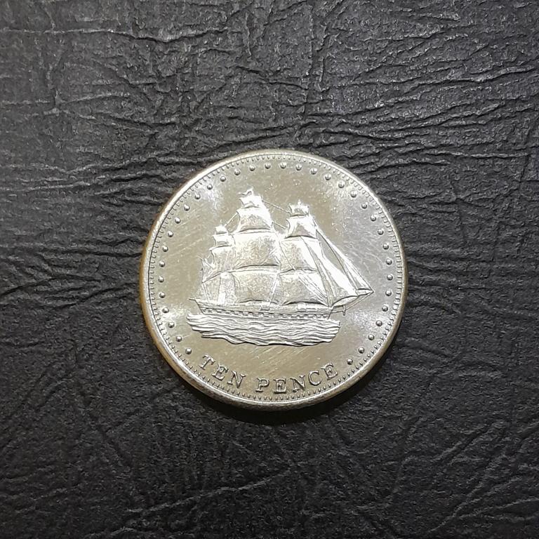 10 пенсов 2008 год Тристан-да-Кунья (Blenden Hall остров Стольтенхофф).