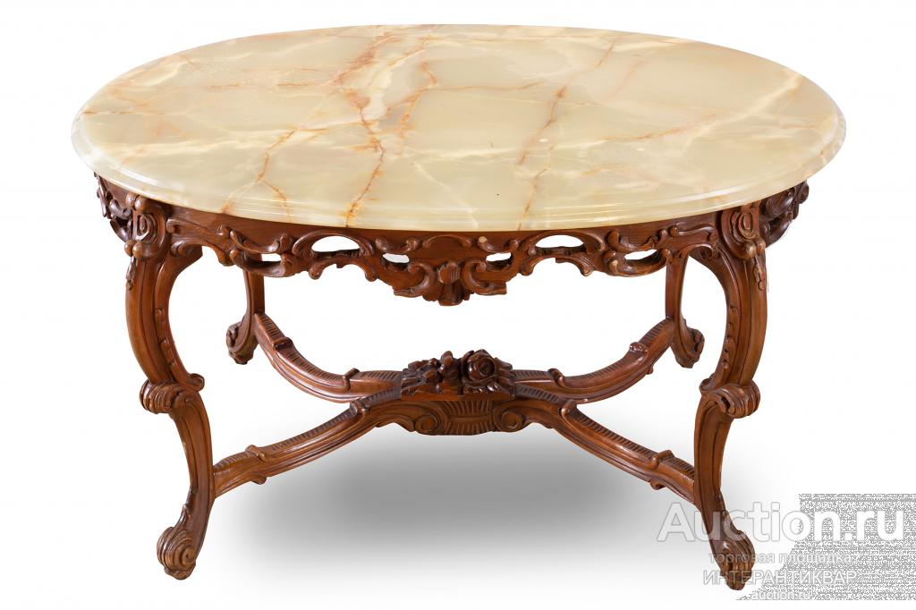 Овальный кофейный столик в стиле рокайль 25ЗЕН041