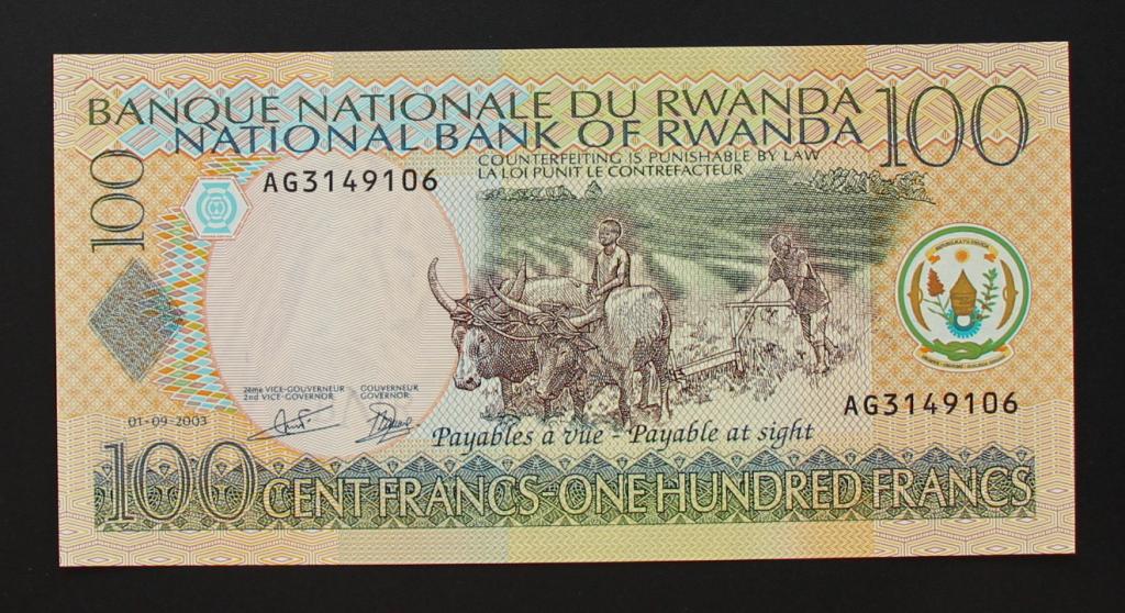 Руанда 100 франков 2003 UNC