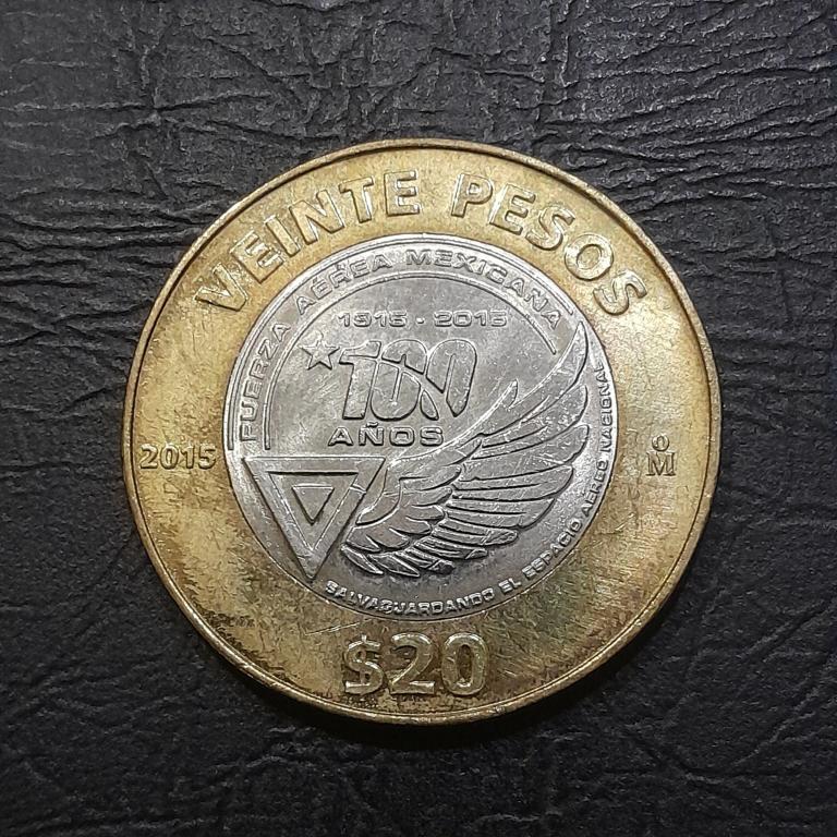 20 песо 2015 год Мексика (ВВС Мексики).
