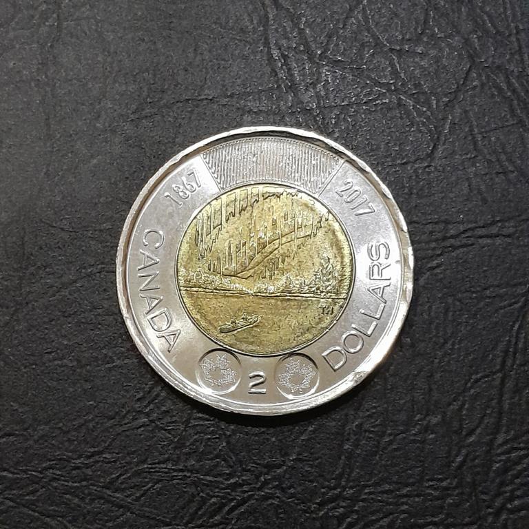 2 доллара 2017 год Канада (Полярное сияние).
