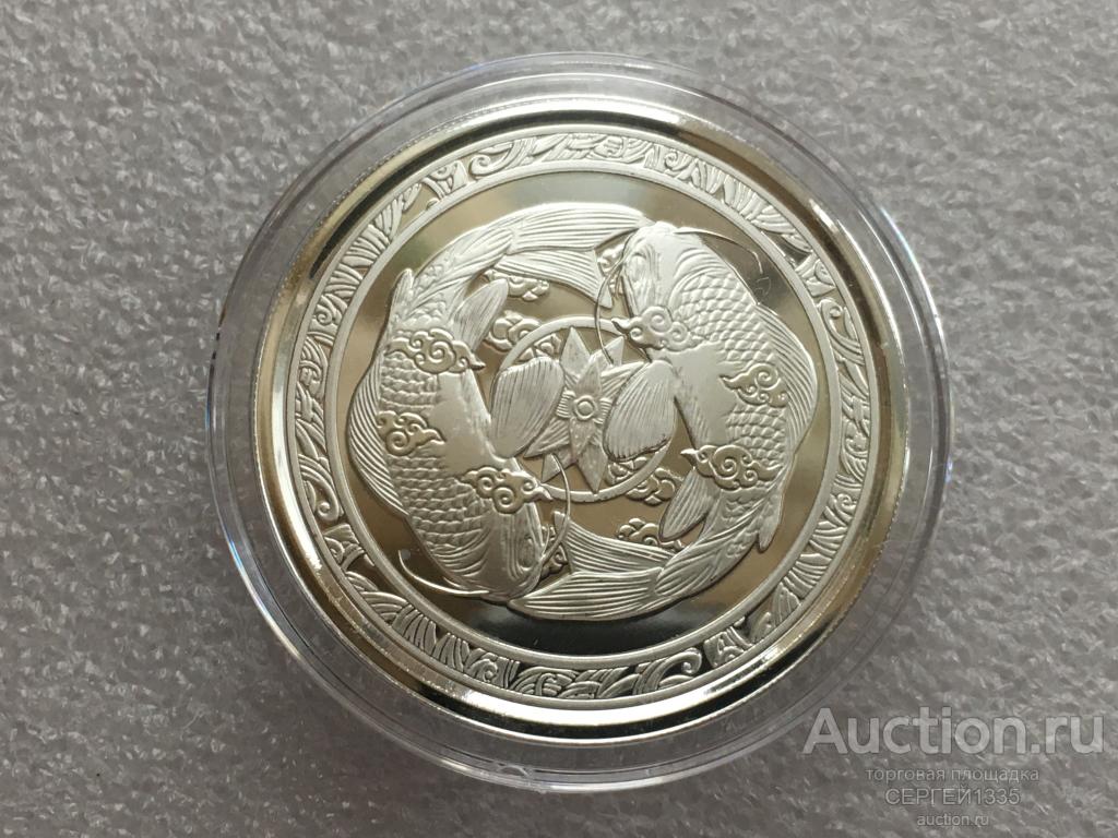 Фиджи 1 доллар 2023 Карты кои Рыбы СЕРЕБРО