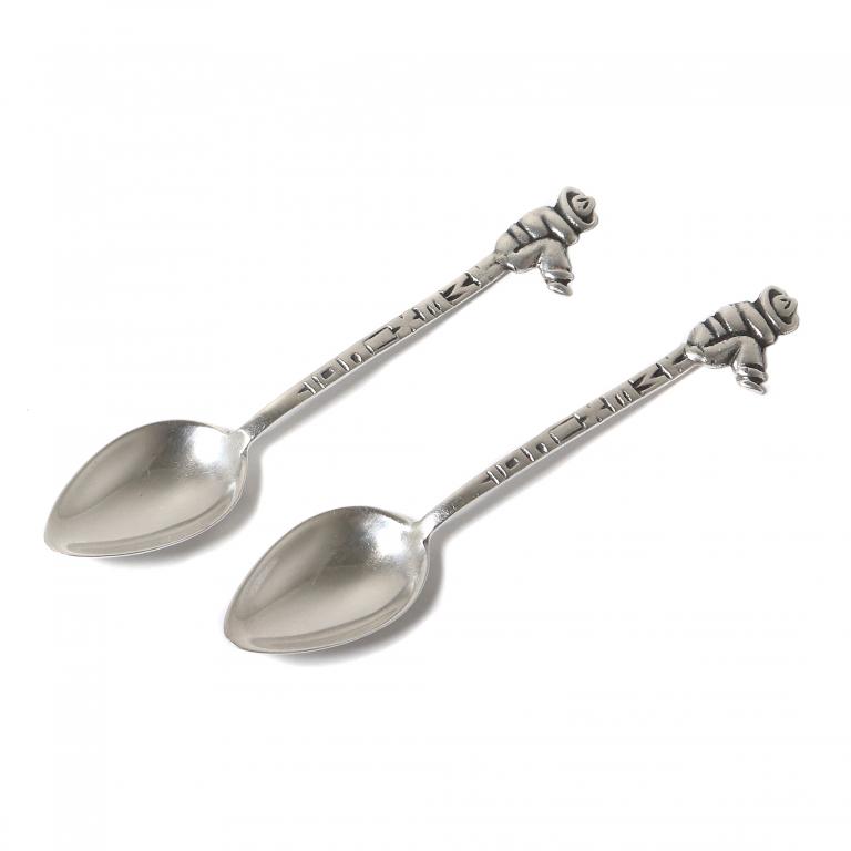 Серебряные сувенирные кофейные ложки, 2 шт. Мексика