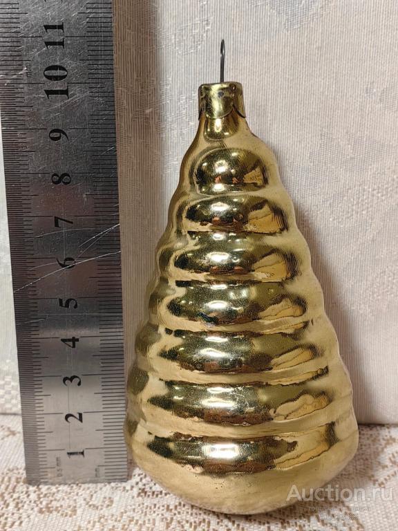 Елочная новогодняя игрушка стекло СССР ракушка фонарик сосулька пирамидка