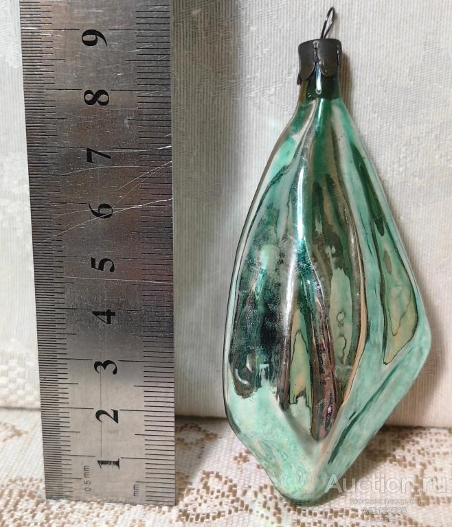 Елочная новогодняя игрушка стекло СССР ракушка фонарик сосулька