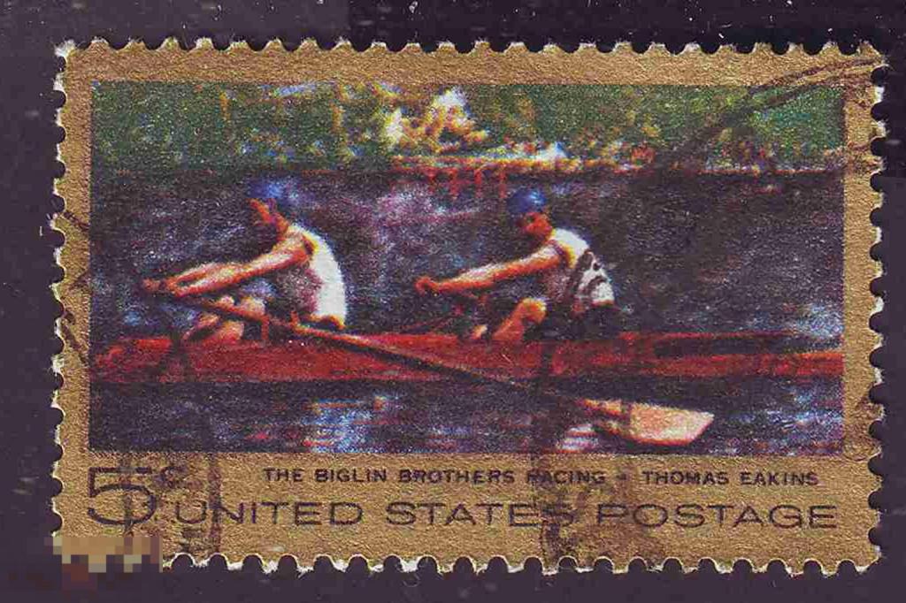 Марка США 1967 год. День памяти Томаса Икинса (1844-1916) спорт Редкость!