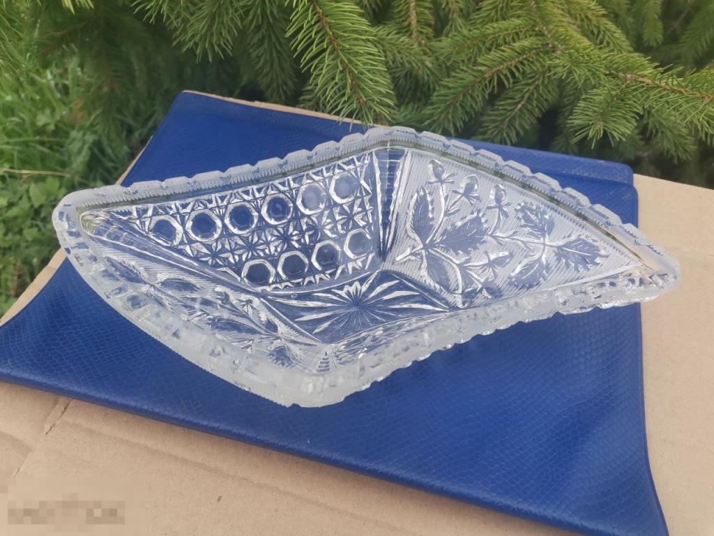 Блюдо Землянички, Хрусталь, Винтаж, СССР, Редкость, Салатник, Ваза, Конфетница