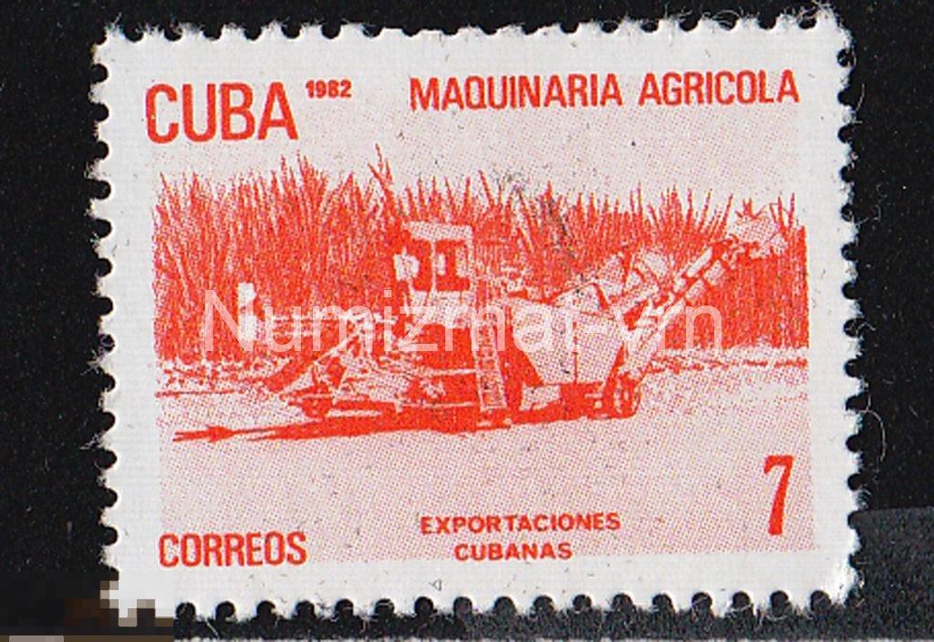 Марка Куба. 1982 г. Сельское хозяйство. Уборка урожая.