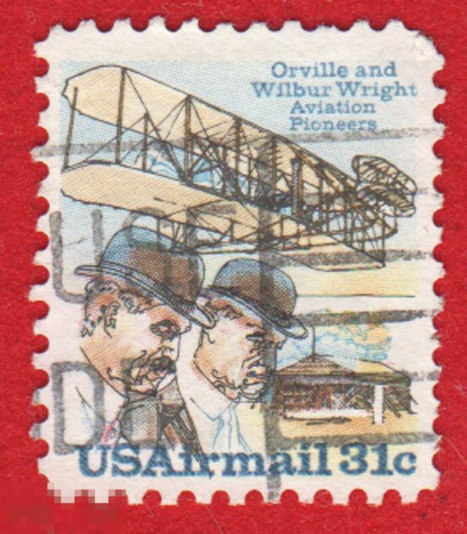 Марка США 1996 год. Пионеры авиации. Самолеты Америки Самолет Авиапочта Редкая марка!