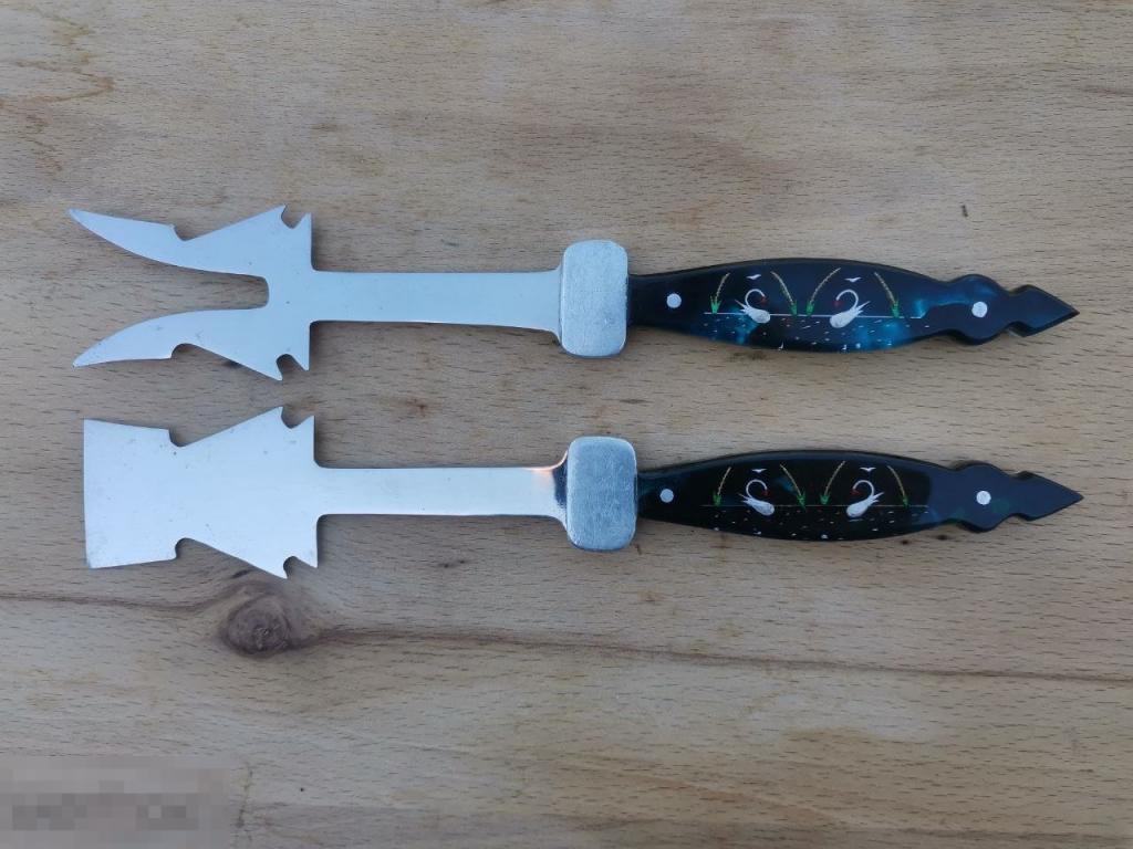 Кухонная лопатка и вилка Ручная работа Лебеди оргстекло ИТК Зона