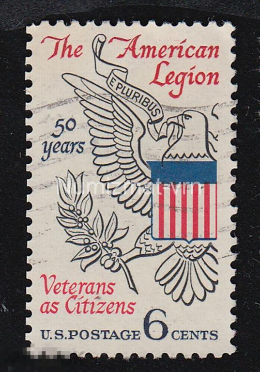 Марка США. 1953 г. 50 лет Американскому Легиону. Армия США.