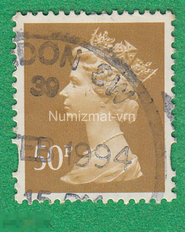 Марка Великобритания. 1987 г. Королева Елизавета. Королева Великобритании. Королева Англии.