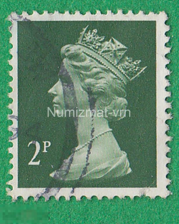 Марка Великобритания. 1969 г. Королева Елизавета. Королева Великобритании. Королева Англии.