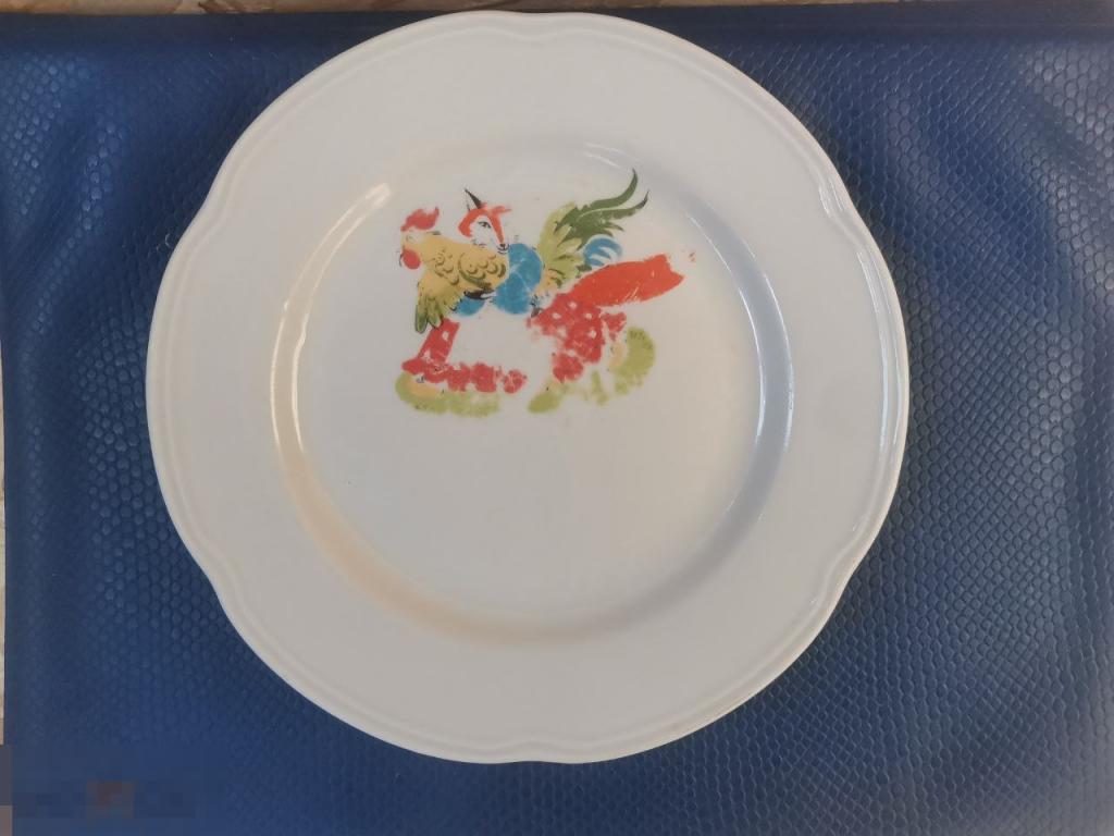 Тарелка детская Лиса и петушок Чайка Краснодар СССР .