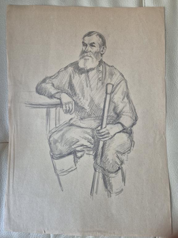 Алимова В.П. (1911-1988)  "Портрет старика"