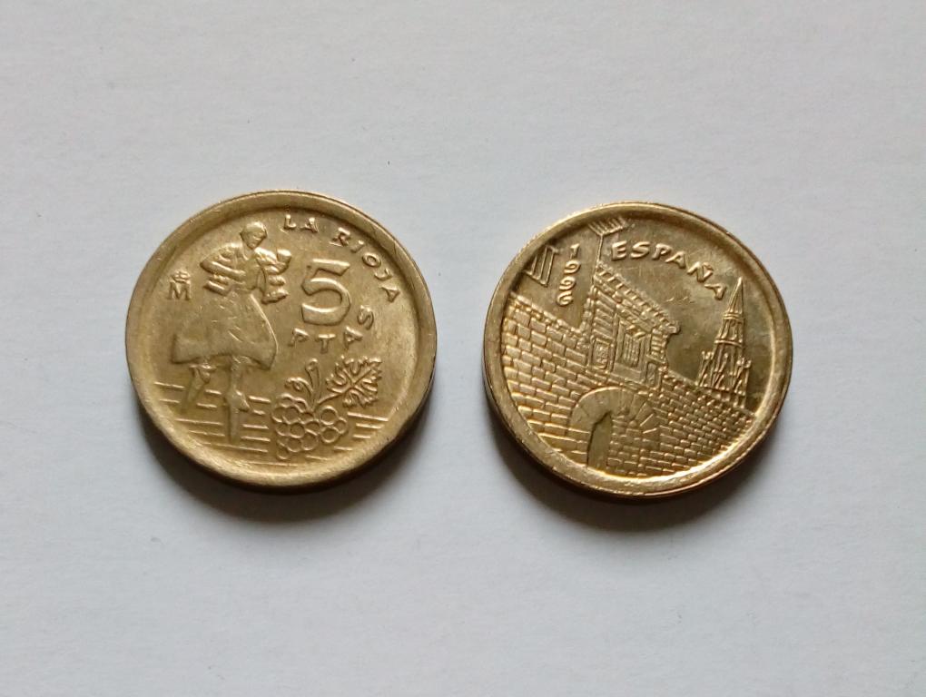 Испания 5 песет 1996 год
