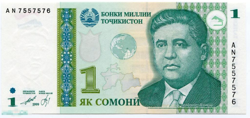 0121 Таджикистан 5 сом сомони 1999 UNC-пресс