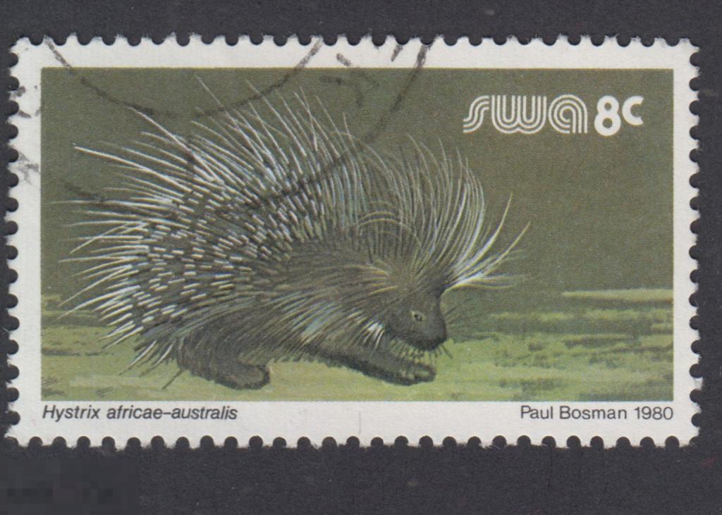 Марка Юго-Западная Африка 1991 год. Капский дикобраз Hystrix africaeautralis хохлатый дикобраз