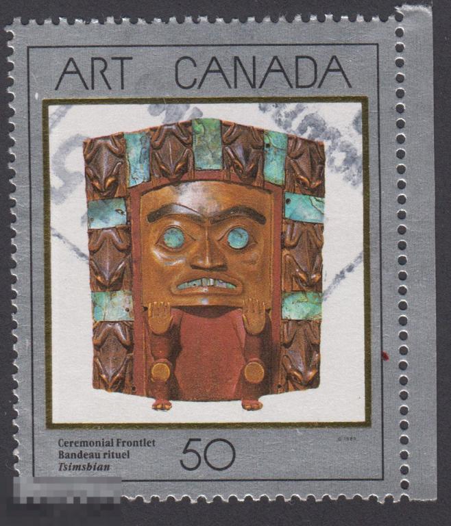 Марка Канада 1989 год. Шедевры канадского искусства Парадный вход, Цимшиан Искусство