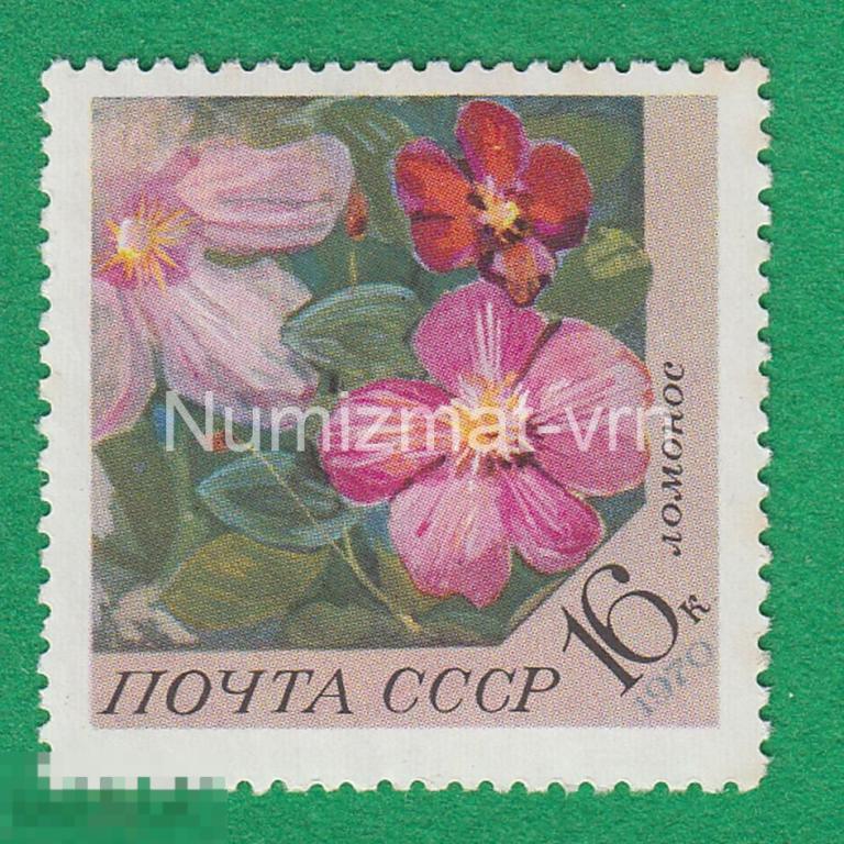 Марка СССР 1970 г. Ломонос. Цветы Мира. Цветок. Цветы. Растения и цветы.
