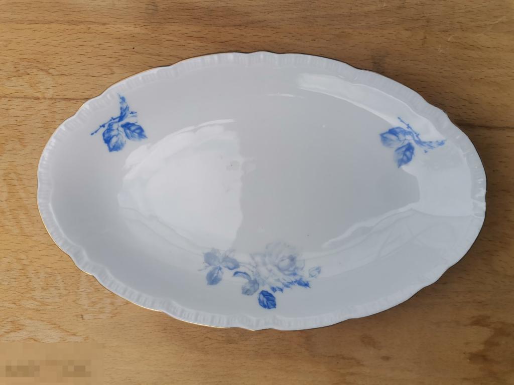 Тарелка Селедочница Блюдо цветы Позолота Чехословакия