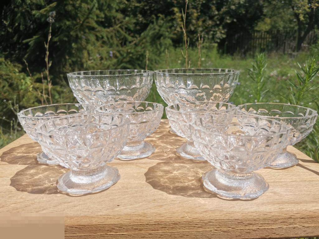 Креманка, вазочки, вареньицы, пресованный Хрусталь, 8шт, СССР