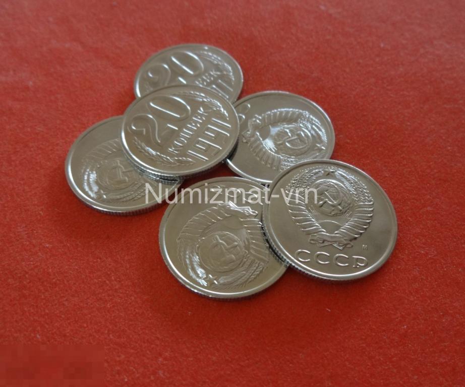20 копеек 1991 г. ММД Коллекционная! Суперблеск! Нанообработка. Неокисляющиеся монеты.