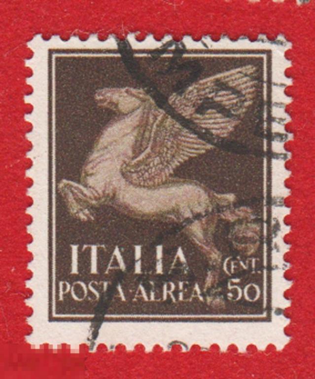 Марка Италия 1971 год. Мифология Пегас. Древние артефакты. Археология Редкость!