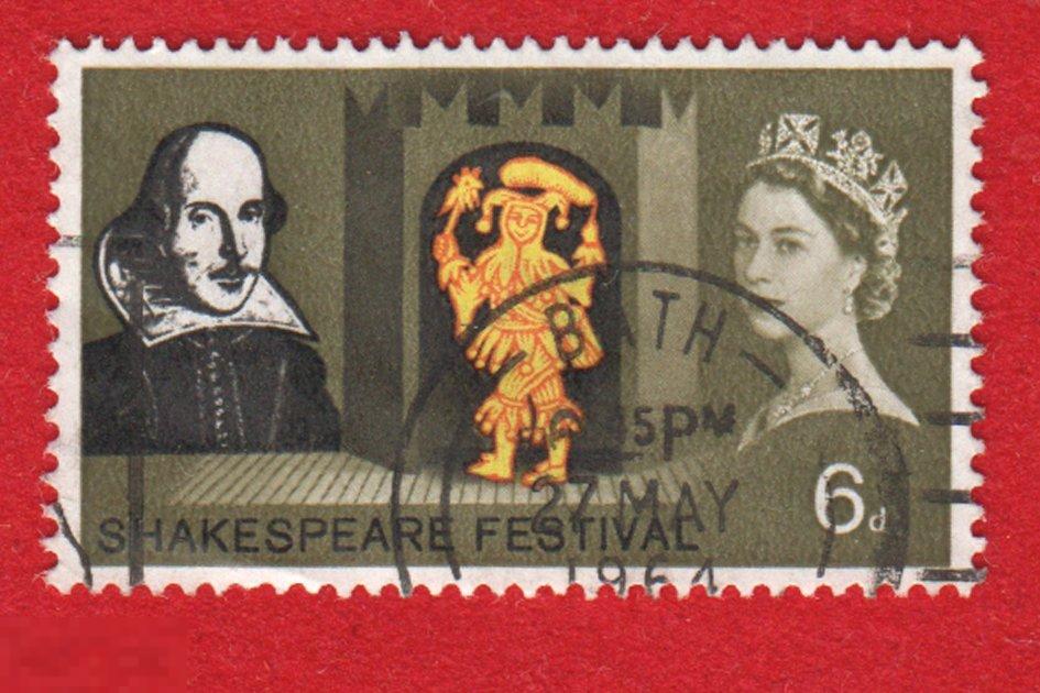 Марка Великобритания 1961 год Фестиваль Шекспира в Великобритании. Личности. Известные Редкость!