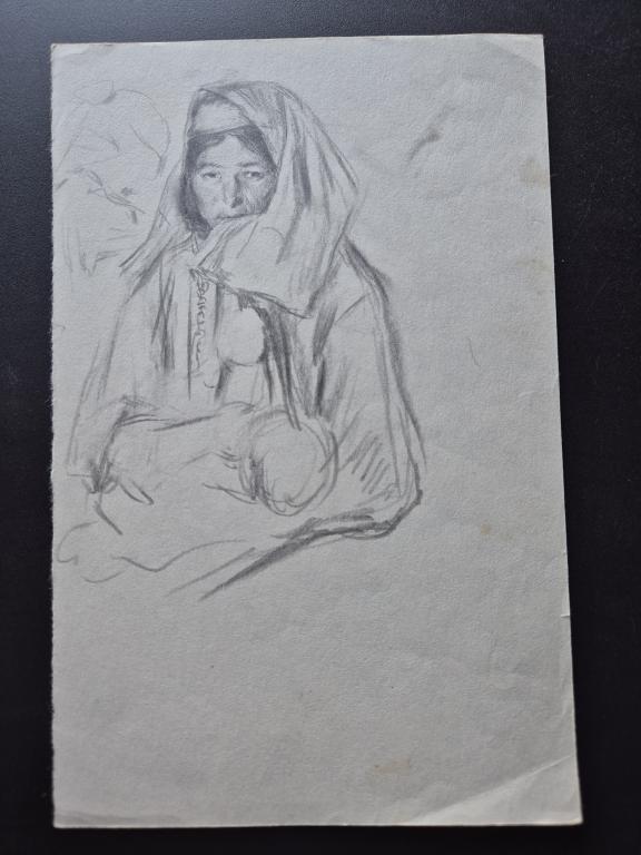 Скородумова Т.Н. (1928-2020)  "Узбекистан. Женщина в платке" (1954)