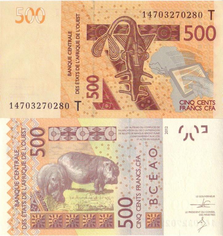 Того (T) 500 франков КФА 2014 P819Tc пресс unc / 2012