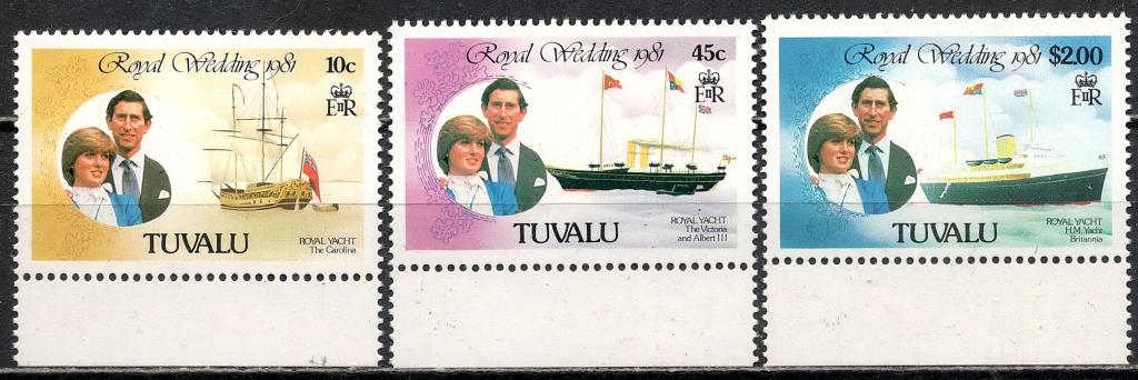 ❤1981 Тувалу Принцесса Диана и Чарльз Поле MNH OG