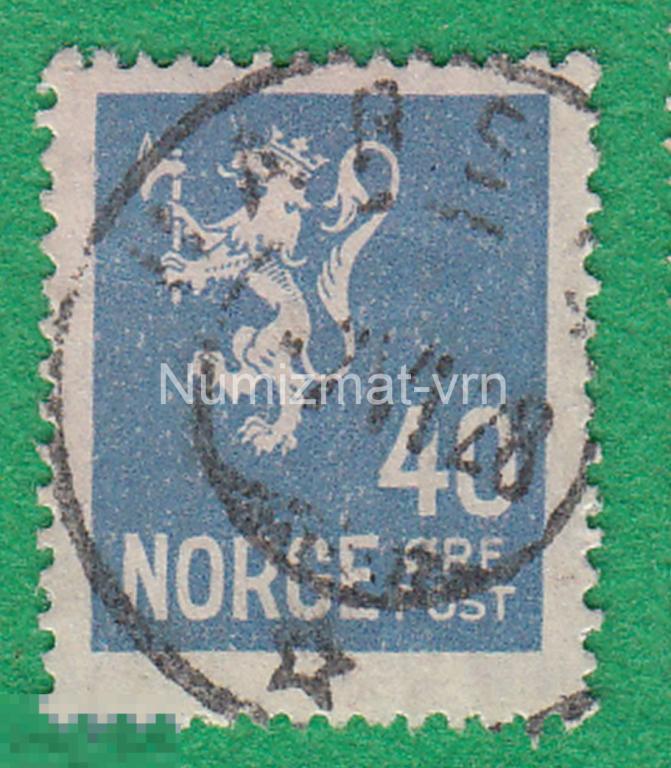 Марка Норвегия 1927 г. Герб Норвегии. Первые международные выпуски. редкий экземпляр !