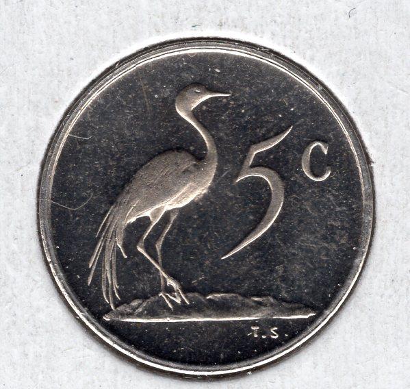 5 центов - ЮАР - 1979 - Президент Дидерихс - KM#100