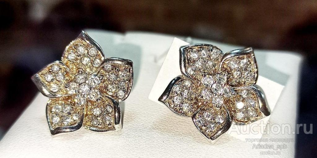 Серьги из серебра 925 пробы с фианитами