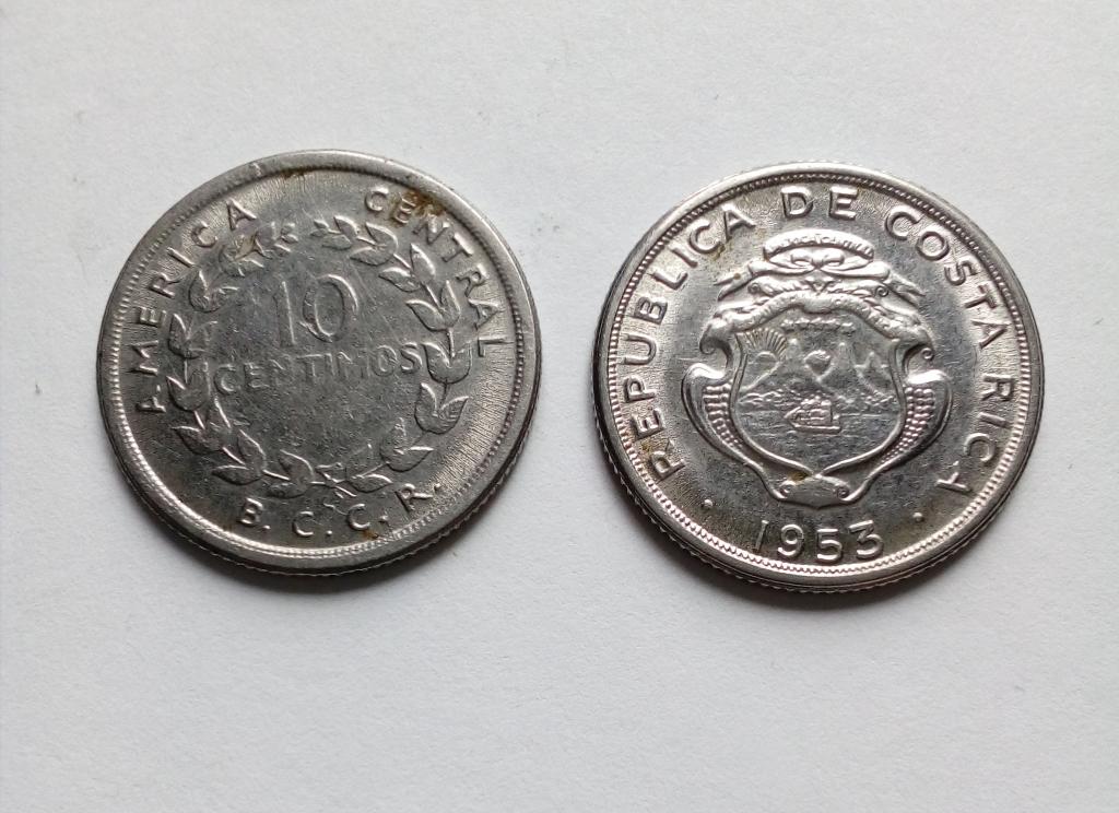 Коста Рика 10 сентимо (сантимов) 1953 год